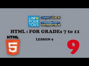 HTML Lesson 9 for grades 7 to 11