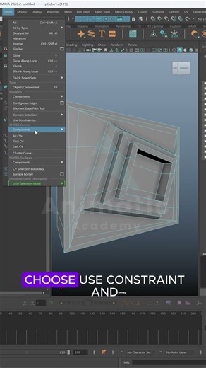 Select All Hard Edges in Maya with One Click | #MayaTutorial #ModelingTips #Shorts