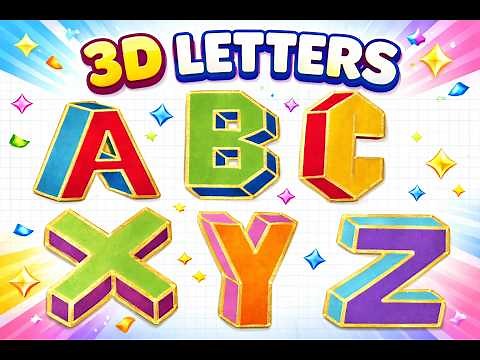🟢 3D ALPHABET 🟢 3D LETTERS TUTORIAL Step by step