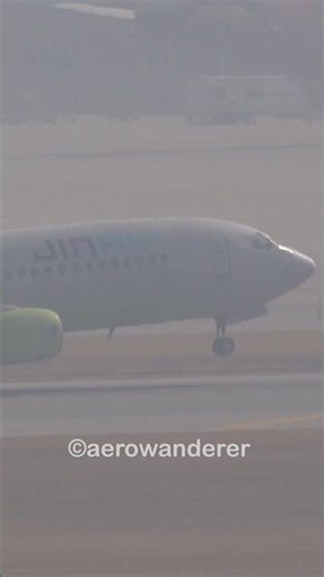 JIN AIR B737-800 takeoff at Seoul Incheon airport #shorts #aviation #jinair #b737 #takeoff #seoul