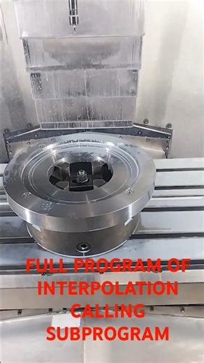 full program with endmill FULL PROGRAM OF INTERPOLATION CALLING SUBPROGRAM#vmc #cncshorts #vmcshorts