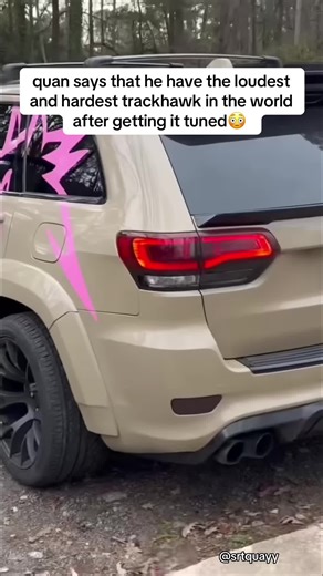 Quan says that he have the loudest and hardest trackhawk in the world after getting it tuned😳#carsoftiktok #srtquayy #fyp #cars #mopar