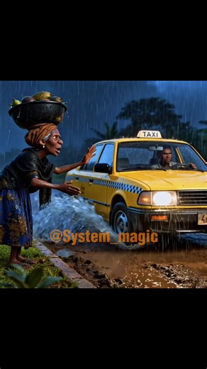 Taxi et la vieille femme au dos courbé