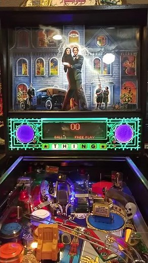 The Addams Family Pinball Machine Lighted Speaker Panel Customized Modification