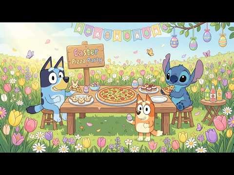 Stitch & Blucy Spring Pizza Picnic 🐣 Easter Lofi Beats for Study & Work 🌷 Cozy Blossom Ambience