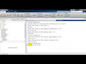 Simulation of a spring mass damper system by MATLAB