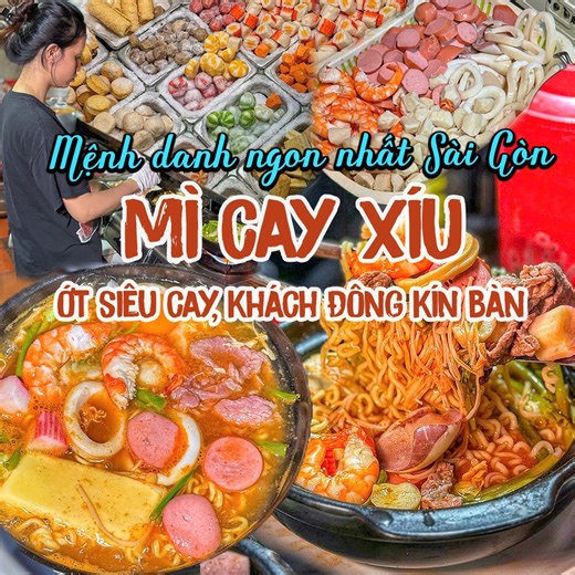 80K views · 602 reactions | Được đánh giá là quán ngon nhất Sài Gòn MÌ CAY XÍU có ớt siêu cay - khách tới ăn đông kín bàn | Địa điểm ăn uống | Facebook