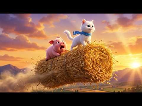 FLYING HAYSTACKS! 🌾 Mama Cat’s High-Sky Rescue | Farm Cat Rescue EP21 (3D Animation)