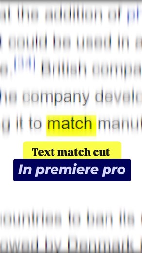 Ali | Video Editor on Instagram: "Text match cut ✨ In adobe premiere pro #viral #VideoEditing #premierepro #adobe #adobepremiere #EditingTips #effect #grapgicdesign"
