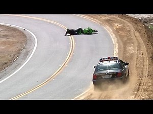 Motorcycle Crashes in Front of CHP
