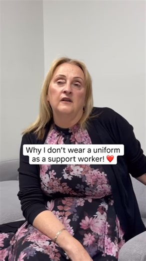 ✨ Tracey explains why some staff don’t wear uniforms because comfort, trust and individuality matter. At the end of the day, it’s the quality of support, not the outfit, that makes the difference. #SupportWork #NDIS #QualityCare #PersonCentred #SupportWorkers #CareFromTheHeart #ItsTheCareThatCounts | Superior CARE Solutions