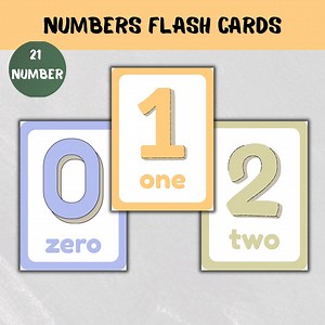 Preschool Number Flash Cards 0-20: Montessori Counting (PDF / Printable) - Etsy