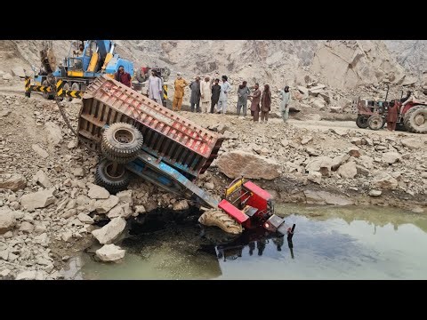 BRAKE FAILURE! Tractor Plunges Into Deep Pond — Miraculous KATO Crane Rescue!