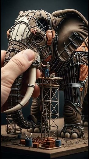 MiniWorld Creations: Tiny Engineers Create a Giant Elephant Robot | Amazing Mini Factory Build