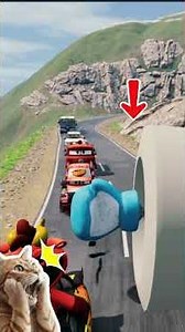 Bollard Boxing vs McQueen, Poppy, CityBus & Bigfoot – Crazy Crash Challenge!