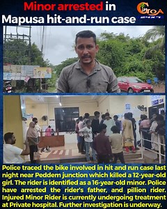 216K views · 2.8K reactions | Minor arrested in Mapusa hit-and-run case, Police traced the bike involved in hit and run case last night near Peddem junction which killed a 12-year-old girl. The rider is identified as a 16-year-old minor. Police have arrested the rider's father, and pillion rider. Injured Minor Rider is currently undergoing treatment at Private hospital. Further investigation is underway. #goa #goanews #minorarrested #HitAndRun #accident #killed | In Goa 24x7 | Facebook
