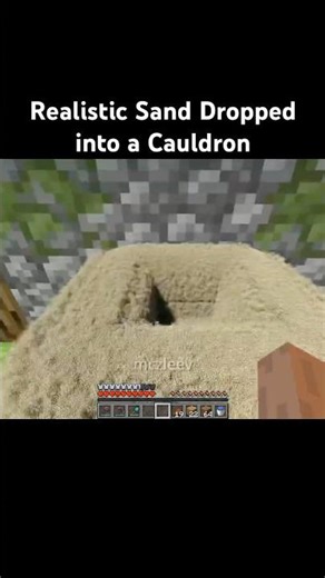 Realistic Sand Dropped into a Cauldron #rtx5090 #minecraft