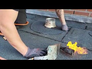 Bitumen dakbedekking branden