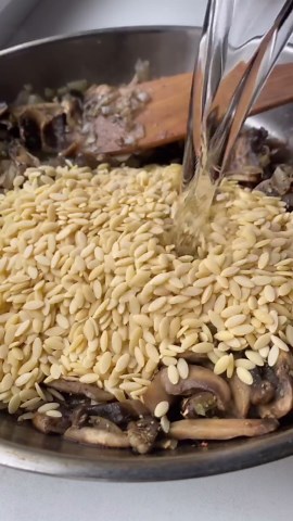 The comforting flavors of mushroom orzo