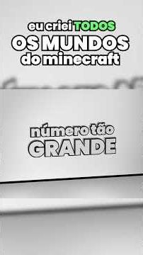 CRIEI TODOS OS MUNDOS POSSIVEIS DO MINECRAFT #minecraft #minecraftbedrock #minecraftjava