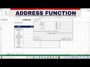 EXCEL ADDRESS FUNCTION (PART-1) | HOW TO USE ADDRESS FUNCTION IN EXCEL | ADDRESS FUNCTION IN EXCEL.