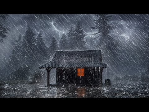 Sleep Better Tonight | Intense Rain & Gentle Thunder in a Private Cabin | rain sound for Sleeping