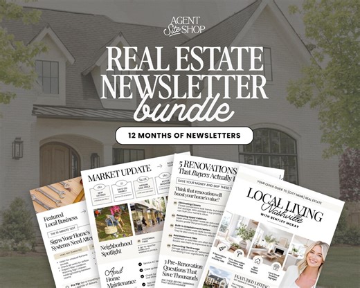 Real Estate Newsletter Template Bundle | Real Estate Email Newsletter | Editable Newsletter Campaign Real Estate Mailer Newsletter Canva - Etsy