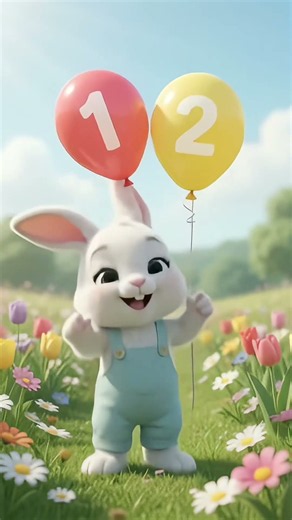 Lagu Anak Belajar Angka 1-10 🐰| Belajar dan Bernyanyi Bersama Kelinci dan Balon Warna-Warni #shorts
