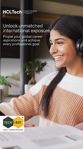 🚀Ready to take your career to the next level? 👊 Open doors to endless possibilities🤩 of becoming a global professional👔 with TechBee - HCL's Early Career Program.🌏 To learn more visit www.hcltechbee.com. #HCLTech #HCLTechBee #TechBee #SuperchargingProgress #FindYourSpark #EarlyCareerProgram | HCL TechBee