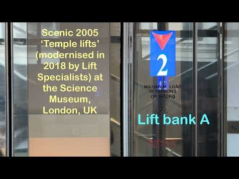 Scenic 2005 'Temple Lifts' (modernised by Lift Specialists) at the Science Museum, London, UK