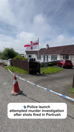 🚨Police have launched an attempted murder investigation after shots were fired at a house in Portrush last night. The shots were fired just before 11pm, two people were inside but were not injured. 🗣️Our reporter Emily Brown was at the scene, showing multiple bullet holes in two sets of windows. The property remains under police cordon. A burnt-out car found in the Conogher road area of Ballymoney is believed to be connected to the shooting. Police are appealing for anyone who was in the Craig