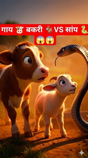 cow 🐮 bakri 🐐VS sanp 🐍😱😱 #shorts #viral #snake #goat #cartoon