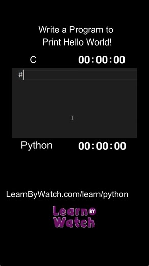 Learn By Watch on Instagram: "C or Python: Which one is faster to write? #cprogramming #python #coding #programming"