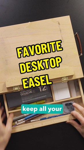 This is my favorite desktop easel, it's small and portable enough to where I can take it with me and paint whenever I feel like it. It's one of my recommended art supplies in my bio. #painting #easelpainting #artsupplies #pleinair #gouache #gouachepainting #watercolorpainting
