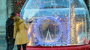 The world's largest snow globe made with Lego block is on exhibition in London