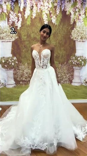 Which strapless wedding dress should I choose? #shorts