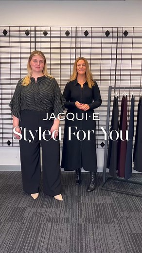 Styled For You | This week, Tameika runs through the highly requested Curve Pant Fit Guide. See the fit and how to style our staple pants along with @jessveraaa_. #JacquiE #jacquieofficial | Jacqui E