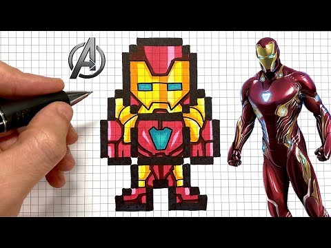 TUTO DESSIN IRON MAN PIXEL ART - AVENGERS