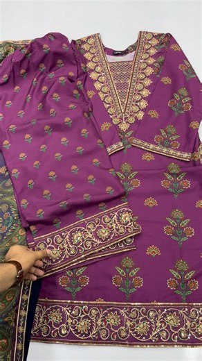 Ayesha.B on Instagram: "“Elegance stitched in every detail ✨ 3-piece printed dress with exquisite embroidery.”"