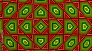 the background consists of symmetrical repeating patterns that change their shape and color.