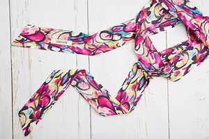 Abstract Paint Splash Skinny Scarf, 100% Cotton 76" X 2.4" Double-sided Ribbon Scarf Bundle, Colorful Art Print Neck Scarf, Bag Ribbon - Etsy