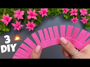 3 IDEAS 💥 Crepe Paper Decoration Ideas Crepe Paper Flowers