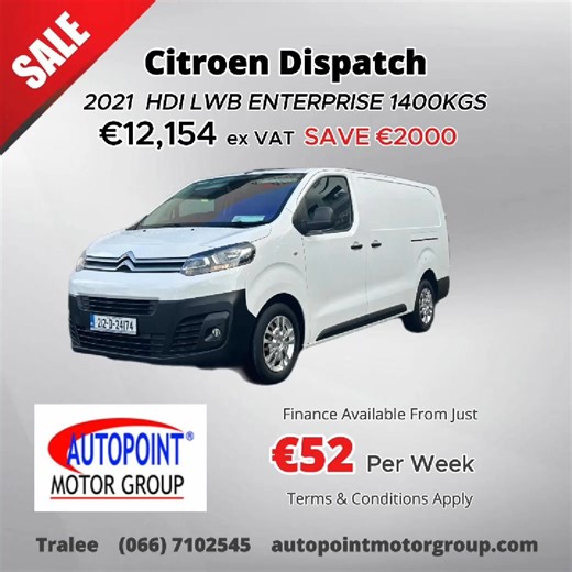 🚐 2021 CITROËN DISPATCH – BUILT FOR WORK, DESIGNED FOR EFFICIENCY 🚐 A professional-grade panel van that delivers strong payload capability, comfort behind the wheel, and the reliability needed for busy work. 💶 Finance available online at https://autopointmotorgroup.com ✅ 2.0 HDI Diesel ✅ Manual ✅ Enterprise 1400KG specification ✅ Panel Van configuration ✅ Dealer Warranty 👉 See full details: https://www.autopointmotorgroup.com/used-car/citroen-dispatch-379848 #AutopointMotorGroup #CitroenDisp