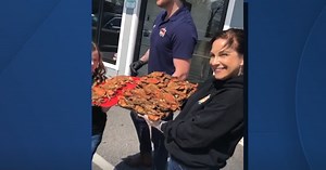 Conrad's Crabs moving across the street in Perry Hall