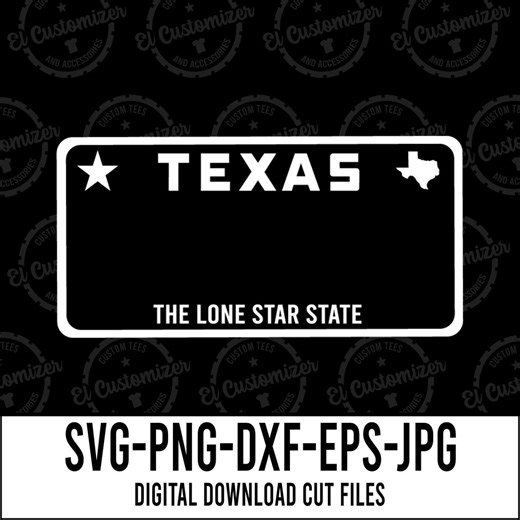 Texas License Plate SVG Cut Files: Cricut & Silhouette (digital Files) - Etsy