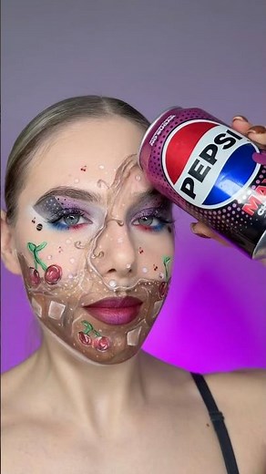 PEPSI MAX MAKEUP TUTORIAL 🍒🥤 #makeuptutorial #creativemakeup #makeup