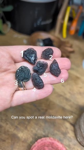 Comment below which one is the real moldavite? #moldavitejewelry #moldavite #moldavitependant #tektites | Polina Jewelry