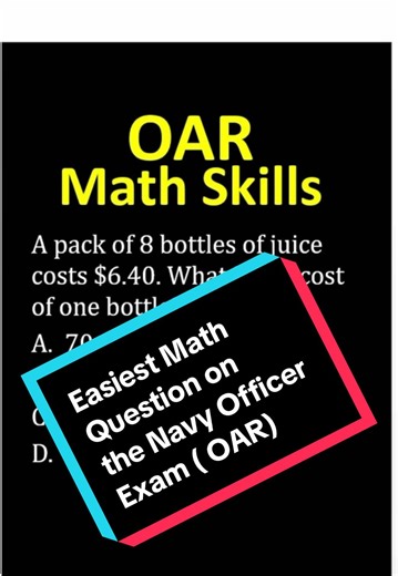 🔥 Easiest OAR Math Skills Review 🔥 This one separates average scores from top scorers 💯 Learn how to attack tough OAR math questions fast — no panic, no guessing 🚀 If you’re aiming for Navy, Marine, or Coast Guard Officer, this is a must-watch ⚓️🇺🇸 #OAR #ASTB #OARPrep #MathSkills #OfficerCandidate