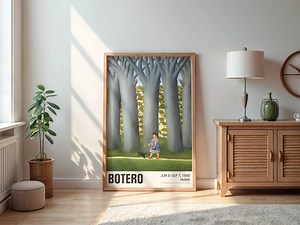 Vintage Fernando Botero Exhibition Poster - Museum Art Print, Retro Wall Decor, DIGITAL Art Poster, Gallery Exhibition, Woman With Dog 1997 - Etsy