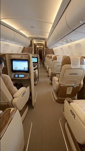Inside the Emirates A380 Upper Deck Business Class #shorts